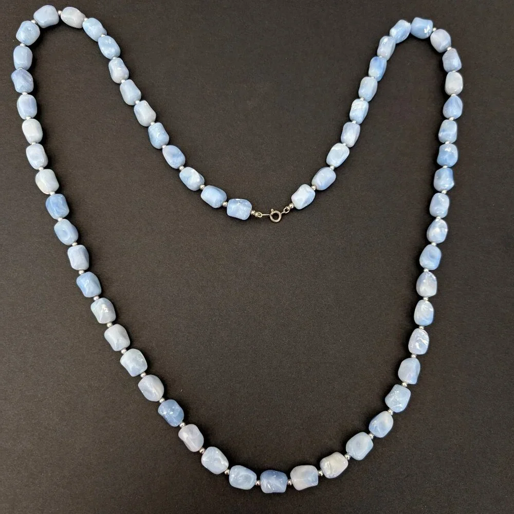 Vintage faux stone beaded single strand necklace